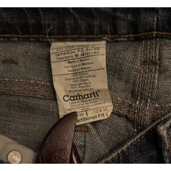 Carhartt Jeans Vtg Womens Dark Blue Denim Jeans Cotton Straight Leg 12 X 32 - Picture 4 of 4